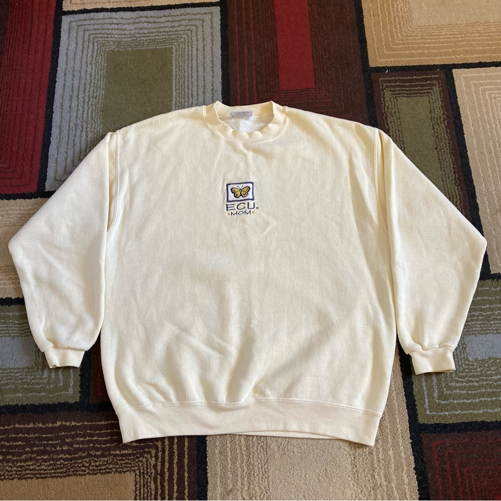 Vintage ECU Mom Sweater Crewneck East Carolina University Pirates Butterfly